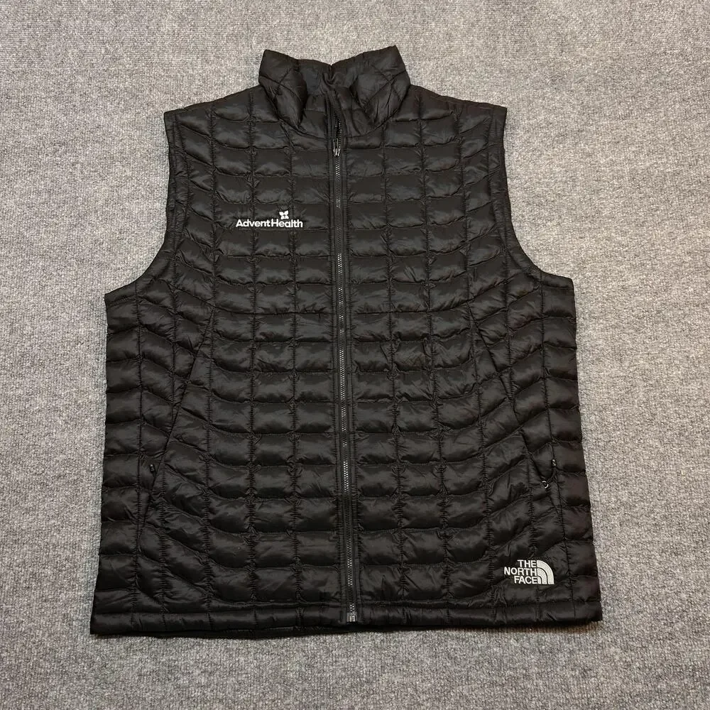 The North Face Vest Mens Large Black ThermoBall Quilted Full Zip AdventHealth